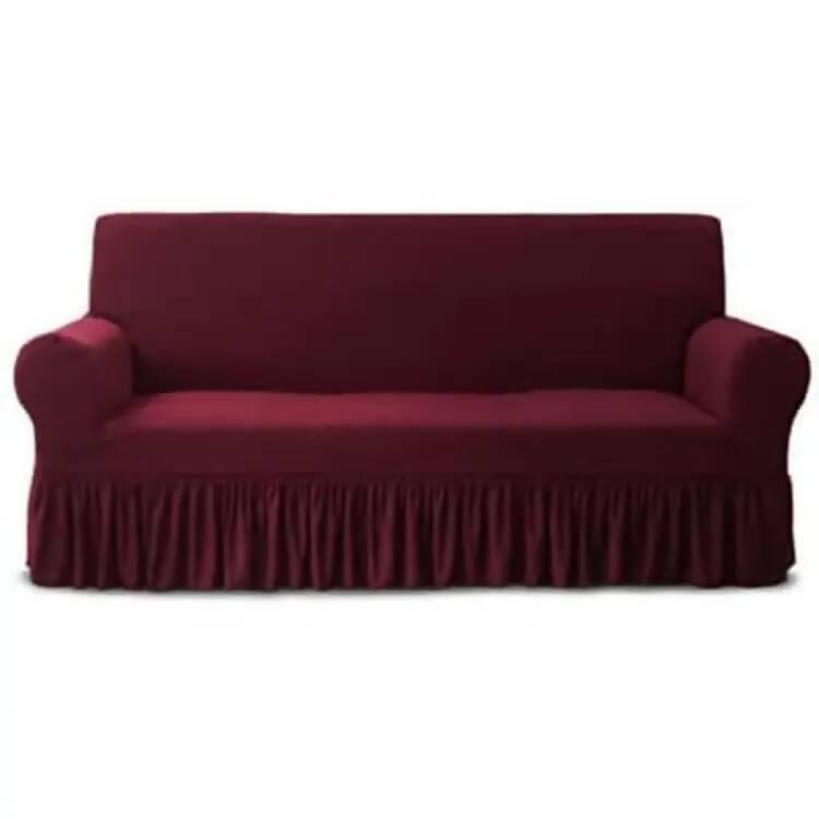 Turkish Style Sofa cover - Frill sofa cover 1 seater , 2 seater , 3 seater , 5 seater , 6 seater , 7 seater - jersey fabric , Dust Resistant fabric , Washable ( standard size ) - ValueBox