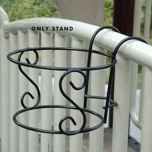 Decorative Wrought Iron Plant Stand, Elegant Wrought Iron Flower Stand without Pot - ValueBox