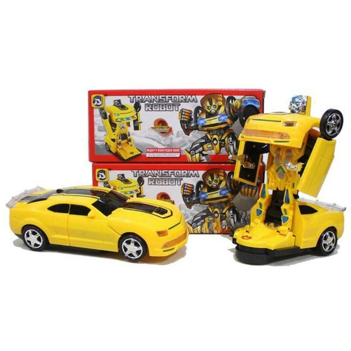 Yellow Transformer Bumblebee Robot Car - Light & Music