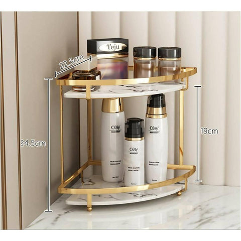 Metal Cosmetic Organizer Storage Rack Desktop Makeup Skin Care Products Finishing Bathroom Shelf Organizer - ValueBox