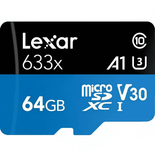64GB High Performance MicroSDHC - 633x V30 A1 / U3 Memory Card