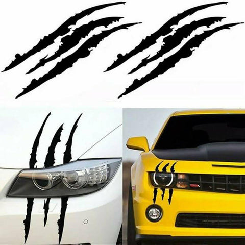 Monster Claww Scratch (Black) Waterproof Vinyl Sticker Headlight Bumper Decoration, Auto Styling. - ValueBox