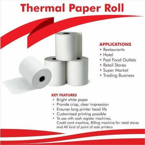 Thermal Printer Paper Roll 80mm 40 Meter Pack of 6 Rolls - ValueBox