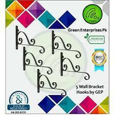 Pack of 5 Metal Wall Hook Bracket for Flower pots/Basket Hanging by (GEP) Green Enterprises Pk - ValueBox