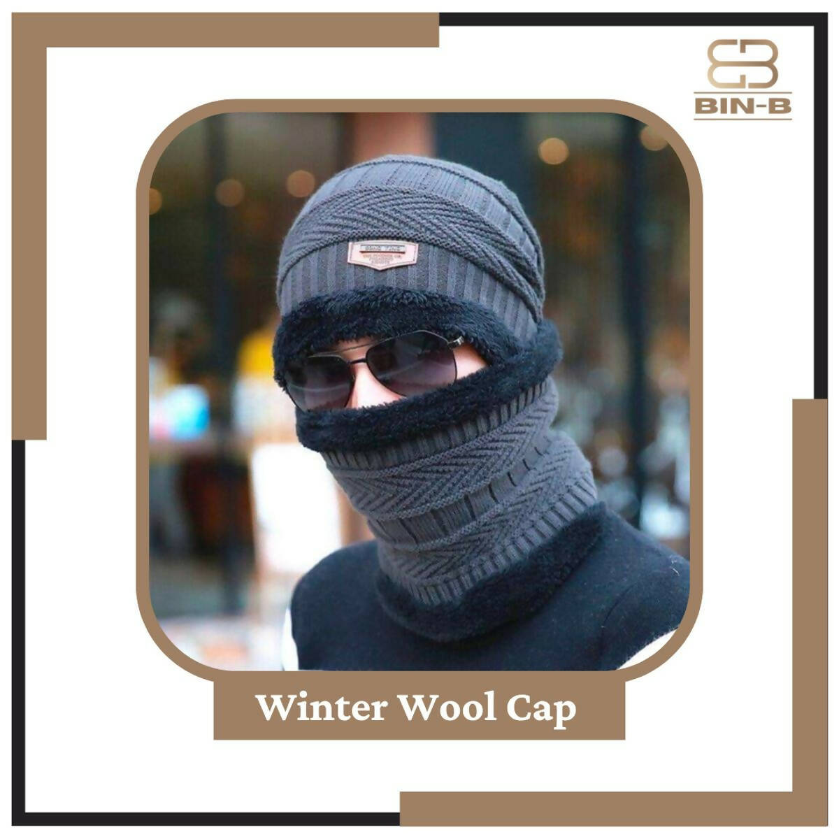 Wool Cap With Neck Warmer/Beanie