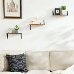 Pack of one Floating Wall Shelves for Bedroom/Bathroom, Geometric Hanging Shelf for Living Room/Kitchen/Laundry Room, Wall Mounted Shelves, Rustic Wood Shelves for Wall Décor & Storage Customized by Creative Decore - ValueBox