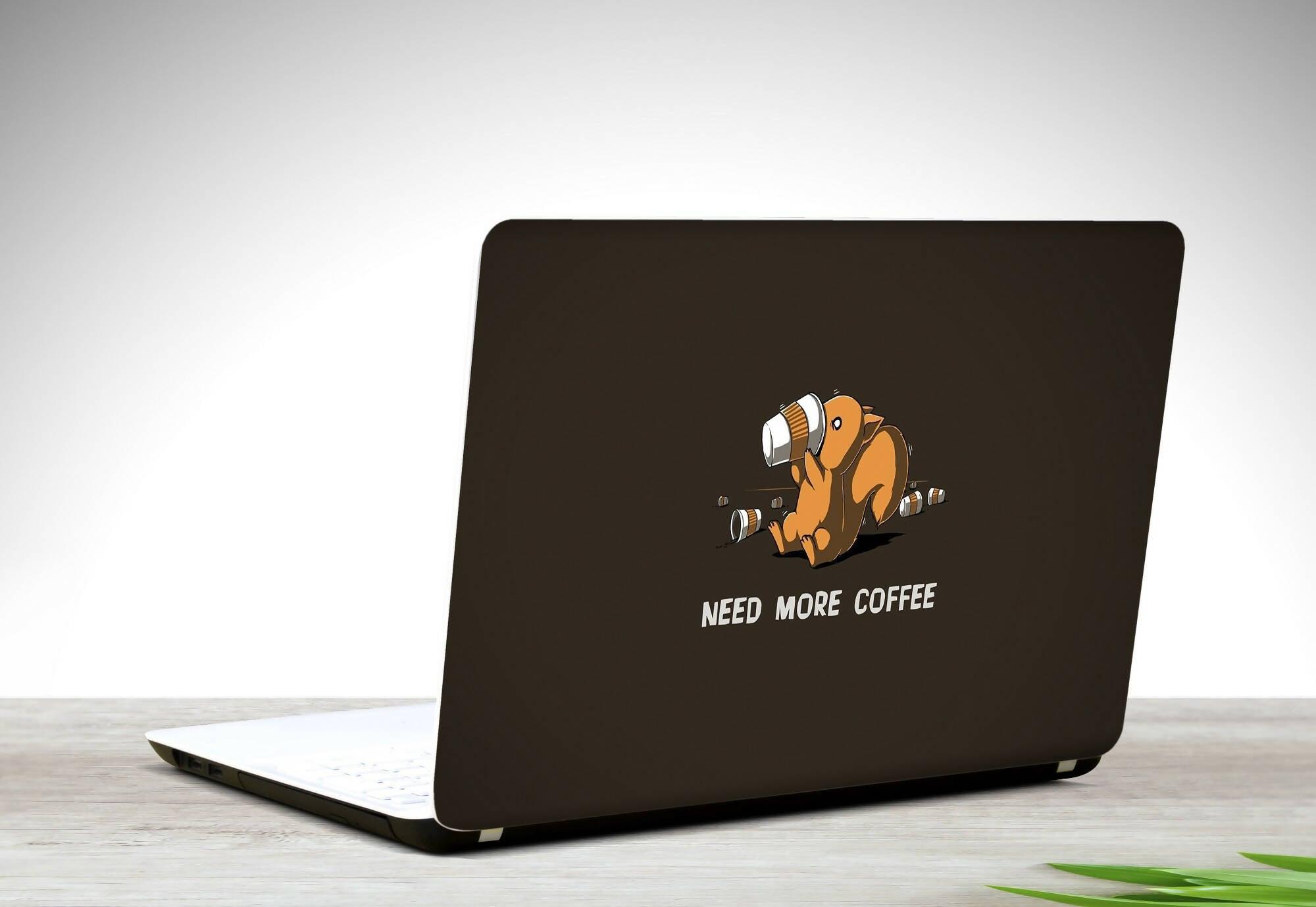 Need More Coffee Programming Laptop Back Skin Vinyl Sticker - ValueBox