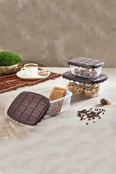 3 Pcs Set Plastic Choco Box For Kids 800ml (L6.7xW4.9x4.6)Inches - ValueBox