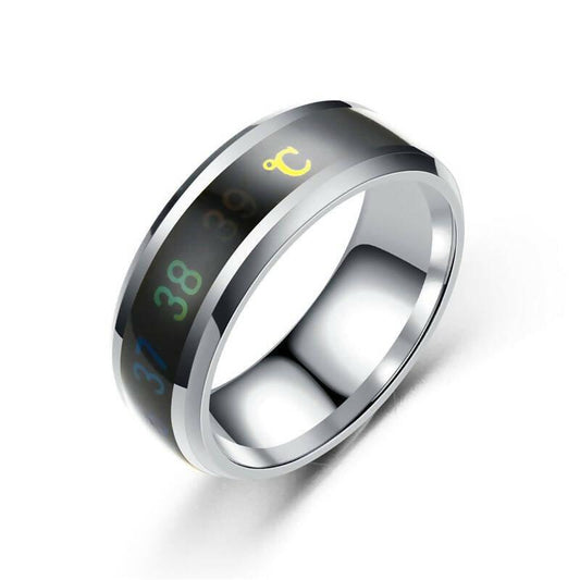 Intelligent Titanium Steel Waterproof Temperature Sensitive Ring for Men - ValueBox