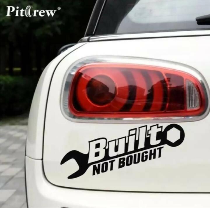 Built not Bought (Black) Sticker for Car - ValueBox