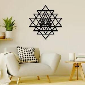 New Triangle Shape Wooden Wall Art 3D Laser Cut Wooden Wall Decore - ValueBox