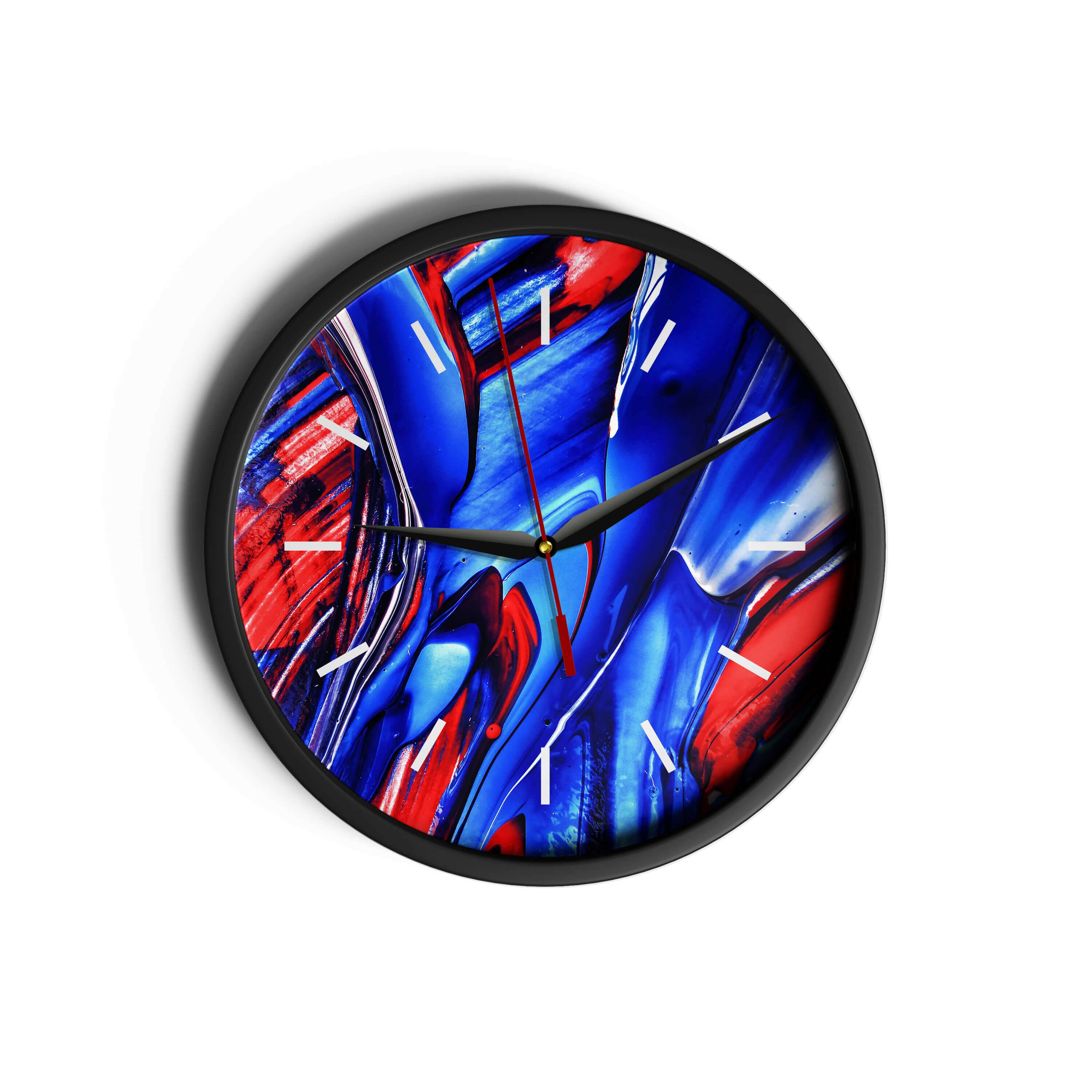 Blue & Red Fluid Style | Wall Clock