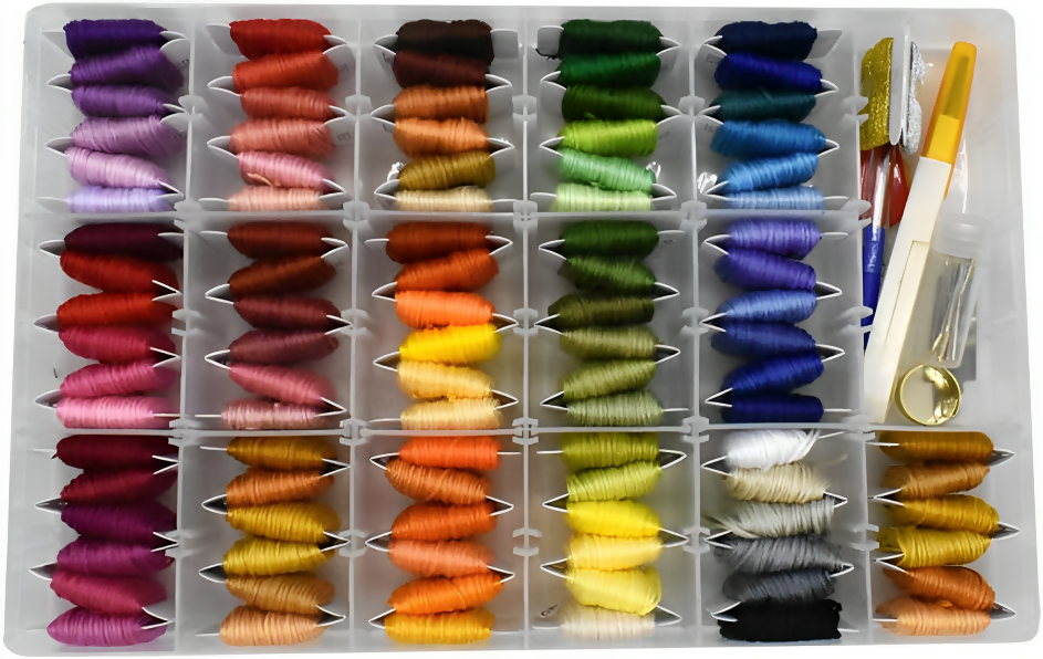 Embroidery Floss Thread Kit 100％ Cotton Floss Bobbins and Cross Stitch Kit Bracelets Floss Crafts Floss (96 Color)