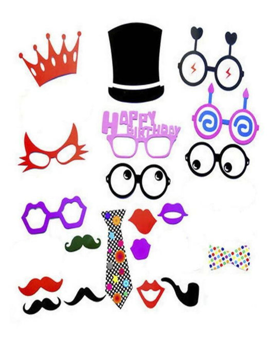 Pack Of 20 Props Mask Mustache Stick Wedding Birthday Party