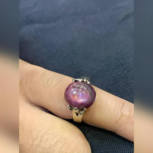 Natural Maroon Ruby Star Stone Original Ring Sterling Silver 925 - ValueBox