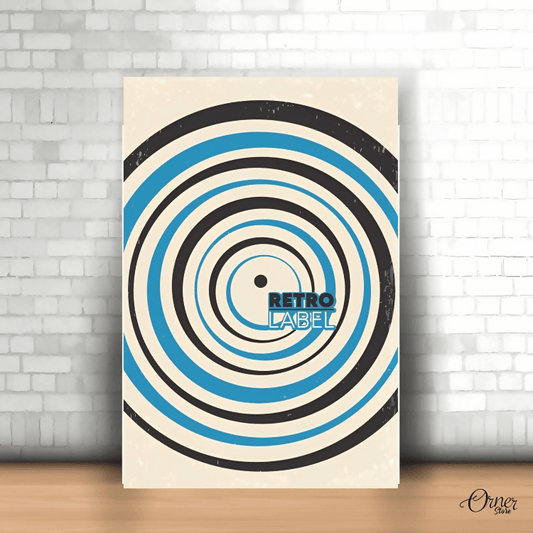 Retro Black & Blue Vertigo | Geometric Poster Wall Art - ValueBox