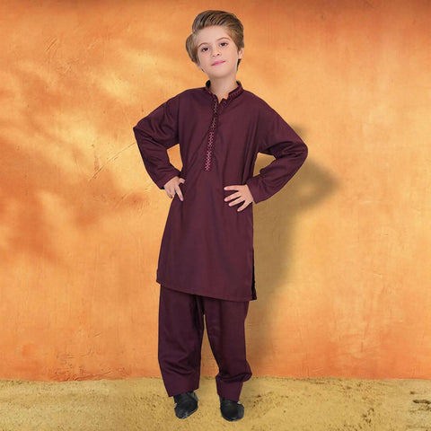 Maroon Embroidered Kurta Shalwar - ValueBox