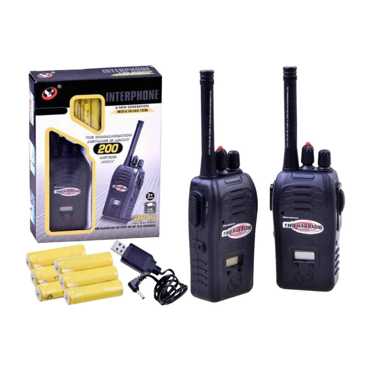 New Generation Noise Reduction Walkie-Talky 200 Meter away For kids - Re-charebale