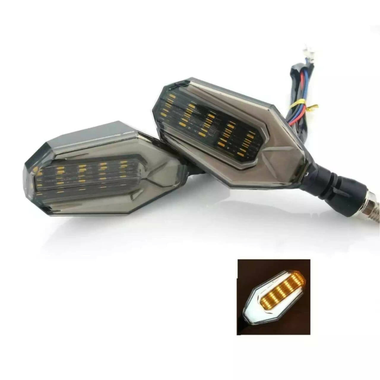 Indicator For All Bikes White Parking And Yellow Signal U Style 4 Pieces
