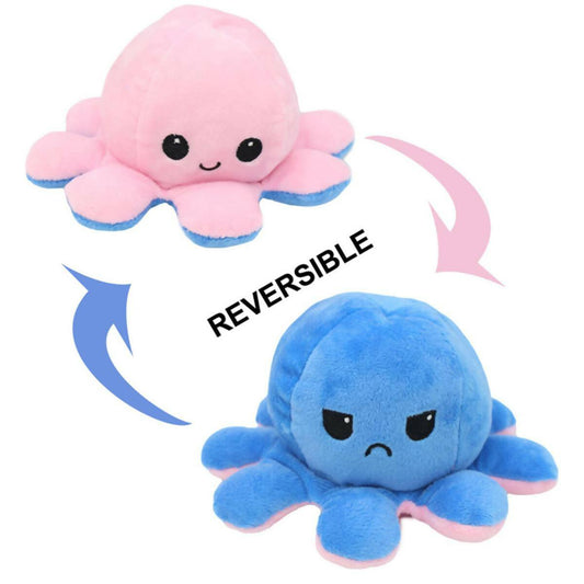 Reversible Octopus Stuffed Creative Mood Change Double-Sided Flip - Random Colors - ValueBox