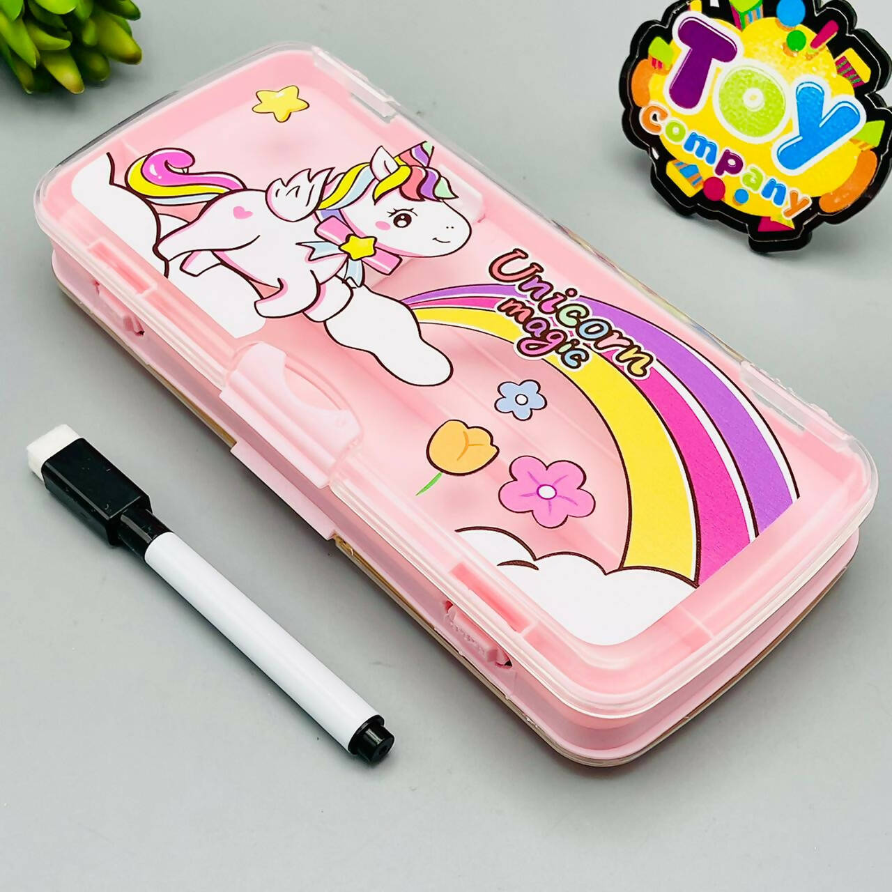 ABS Plastic Unicorn Geometry Box with Marker