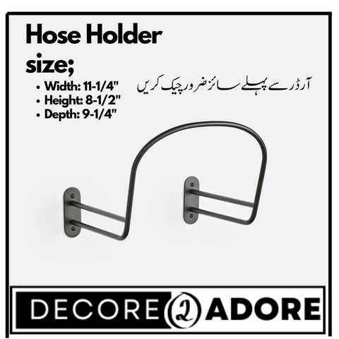 Decore To Adore Customize One Piece Garden Hose Holder Wall Mount Water Hose Holder Solid Metal Hose Hanger Heavy Duty Hose Holder Decorative Garden Hose Storage Hose Stand Hose Organizer for Outside - ValueBox