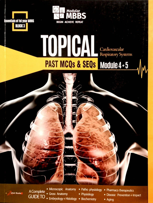 MBBS Cafeteria Topical Past MCQs & SEQs Cardiovascular Respiratory Systems Module 4 + 5 Essentials Of 1st Year MBBS Block 3 M Rafay Ur Rehman NEW BOOKS N BOOKS