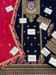 Asim Jofa Luxury Chiffon Embroidered suit - ValueBox