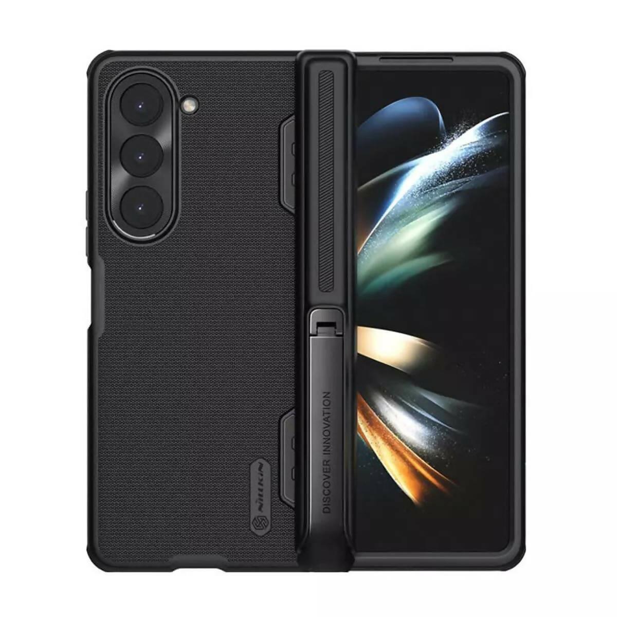 Samsung Galaxy Z Fold5 5G Nillkin Super Frosted Shield Fold Bracket version With Pen Holder Matte cover case - Black