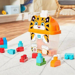 Mega Blocks Smiley Tiger - 90 Pcs Building Blocks Bucket Jar - Multicolor - ValueBox