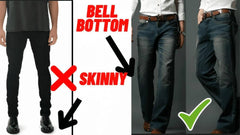 Denim Men's Super Look Jeans Boot Cut Bell Bottoms Black/Blue - ValueBox