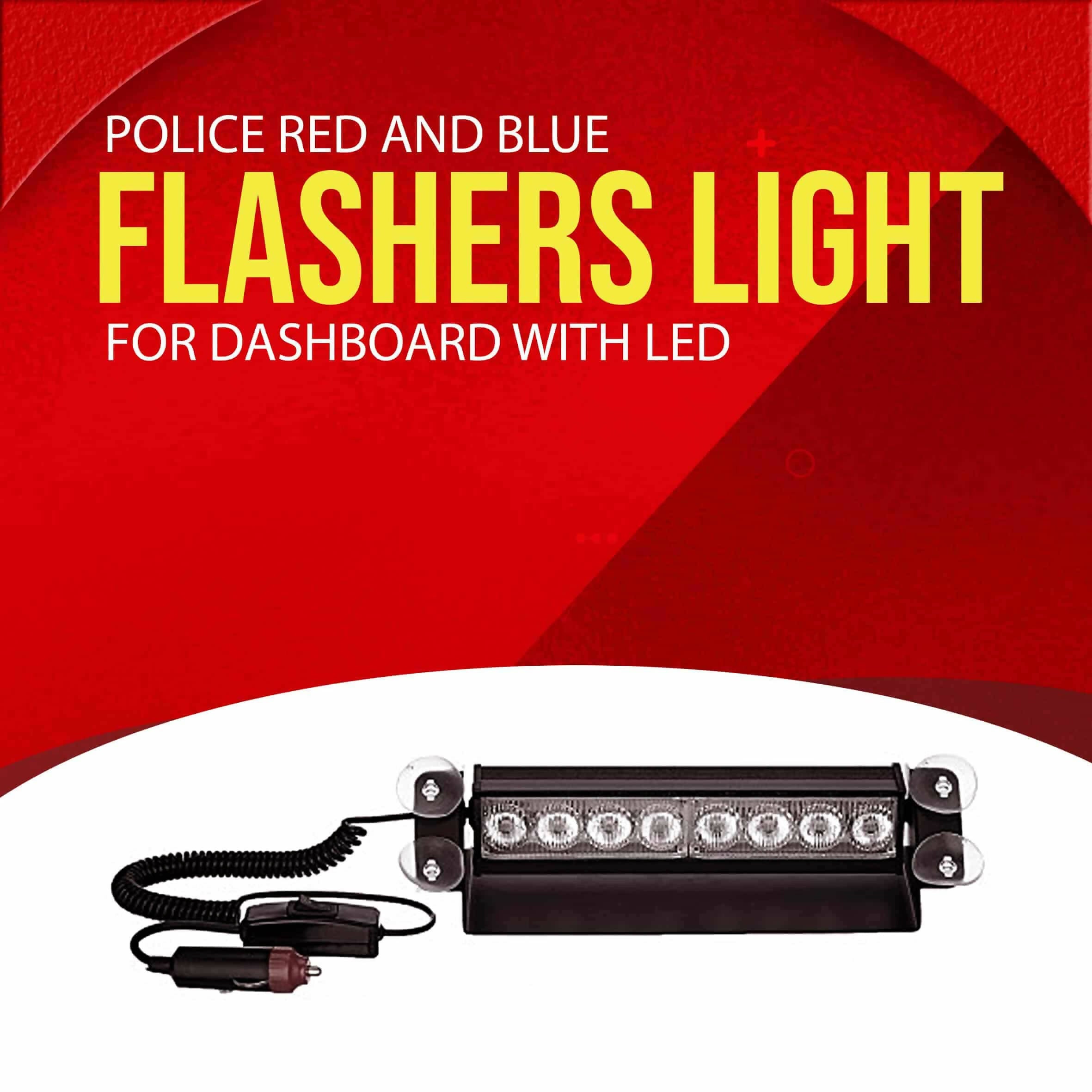Police Red and Blue Flashers Light For Dashboard With LED