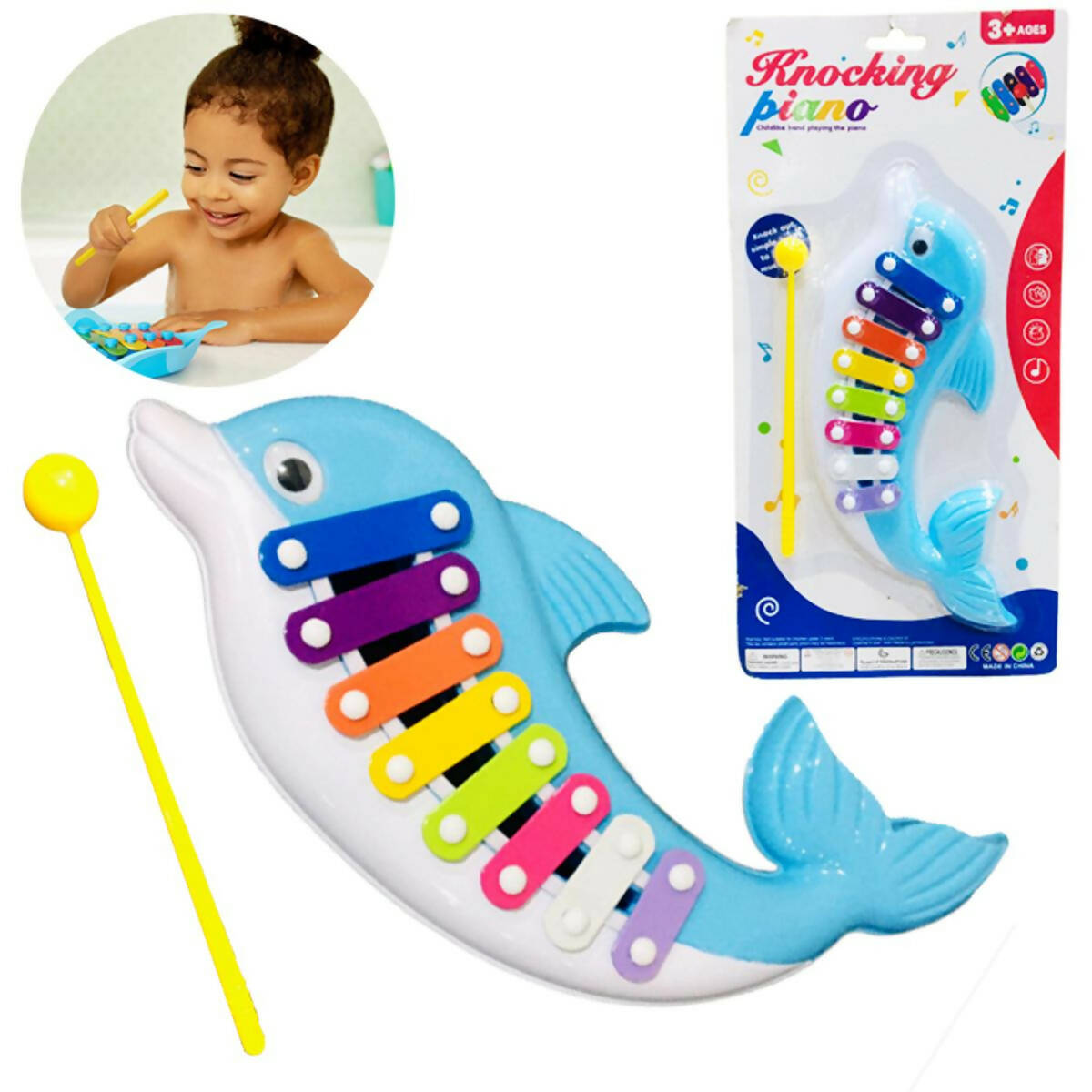 Dolphin Fish Shaped Xylophone Music Toy for Kids