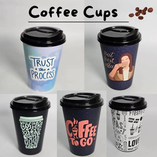 3 Pcs Different Type Stylish Design Coffee Cups (L3.5xW3.5xH5.0)Inches
