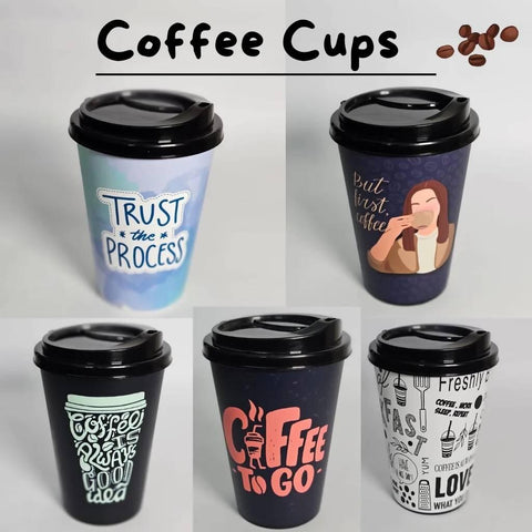 3 Pcs Different Type Stylish Design Coffee Cups (L3.5xW3.5xH5.0)Inches - ValueBox