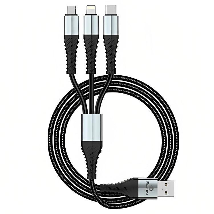 R-305 3 In 1 Durable Braided Cable Usb-c - ValueBox