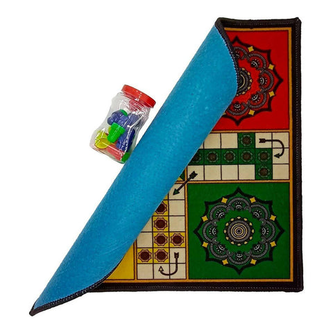 Size 2x2 Ft Ludo Matt Carpet Game Ludo Game Carpet Ludo with large Got Set Foldable and Washable - ValueBox