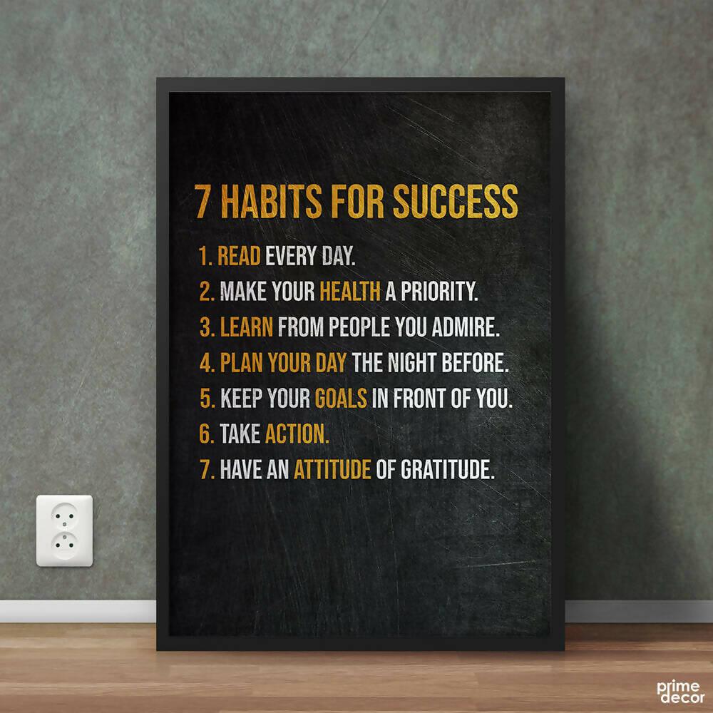 7 Habits For Success | Motivation Wall Art - ValueBox