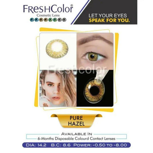 Customized Eyesight Contacts Lenseses Fresh Color Extanded Wear Eyesight Contact Lenses Eye Weak Power Contact Lensess PURE HAZEL Color Available In Power -0.50 ~ -8.00