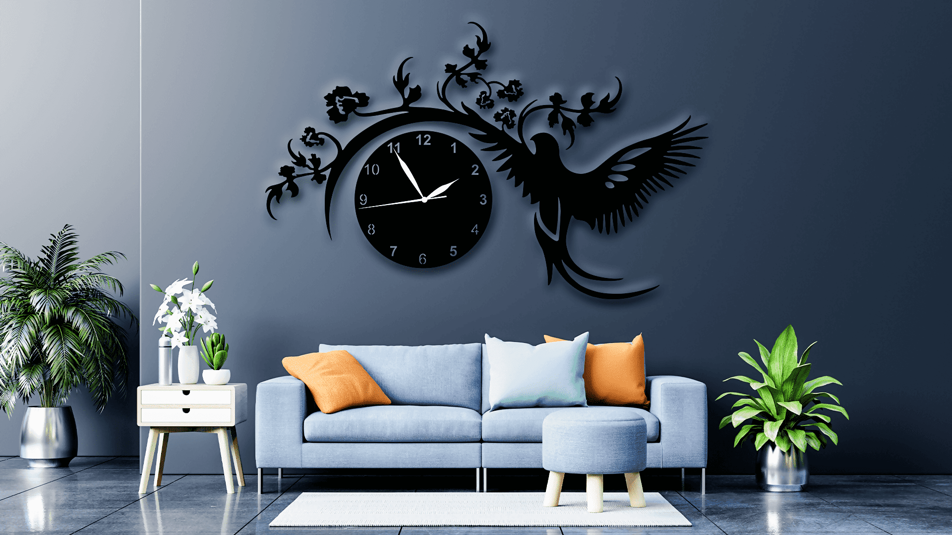 Wooden Wall Clock 3d Bird Style Wooden Watch Design Decoration - ValueBox