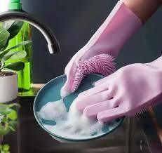 Rubber Gloves Gardening Washing Msrp Kitchen Multifunction Magic for Dishes Cleaning Scrubber Clean Household Tools Glove - ValueBox
