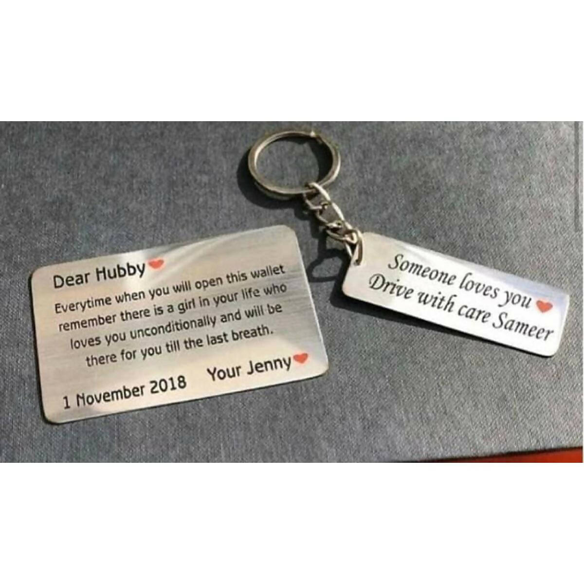 CUSTOMIZE METAL WALLET CARD WITH MESSAGE