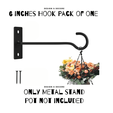 Hanging Plant Bracket 6inch Metal Plant Hanger Decorative Plant Hook for Bird Feeders - ValueBox