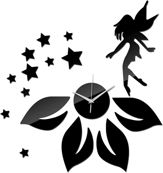 Leaf and Star Wooden 3D Wall Clock - ValueBox
