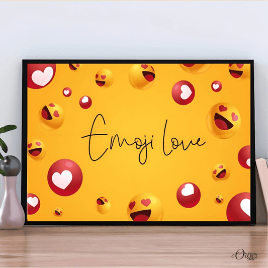 Home & Wall Decor Painting Emoji Love canvas wall art | Emoji Wall Art - ValueBox