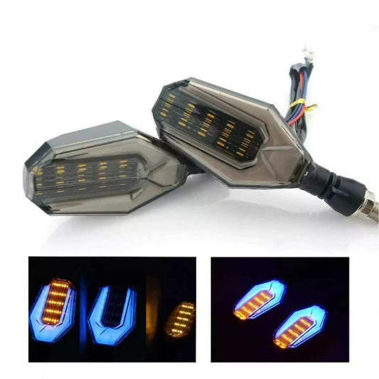 Indicator For All Bikes Blue Parking Yellow Signal U Style 4 Pieces