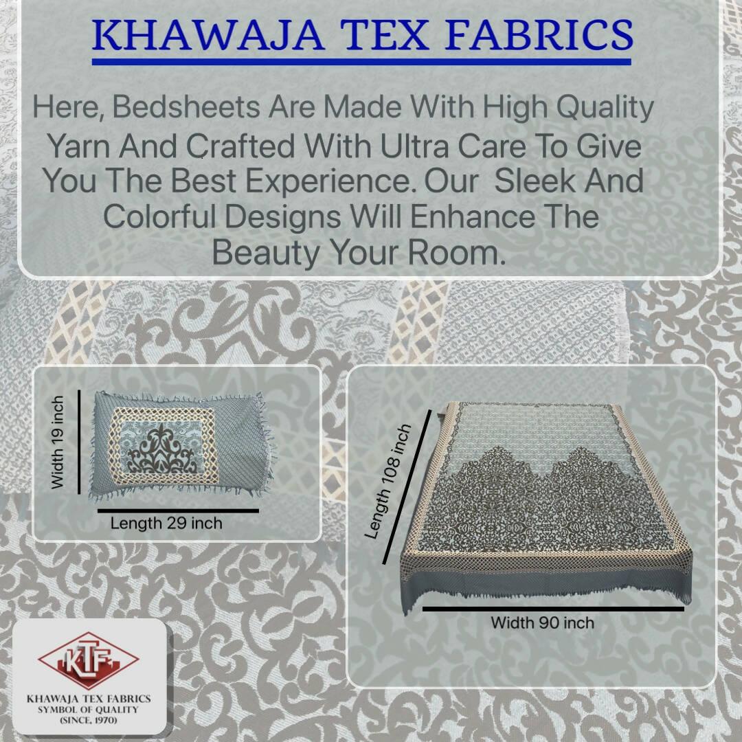 Khawaja King size double bed sheet 100% cotton traditional hand crafted bed set gultex style multani cotton bed cover with 2 pillow covers B8 - ValueBox