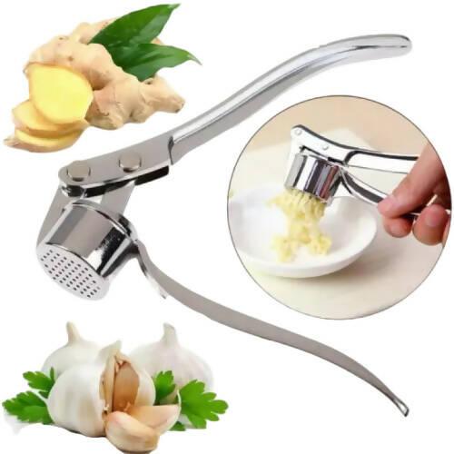 Stainess Steel Garlic Press Crusher Squeezer Masher Kitchen Mincer Tool Hand Presser Grinder Export Quality - ValueBox