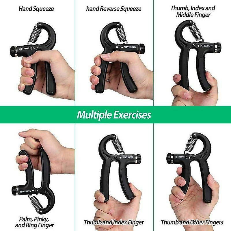 Hand Gripper Adjustable Resistance 10kg To 60kg Non-Slip Hand Grip Strength Trainer Fingers Wrist Exerciser With Free Gift
