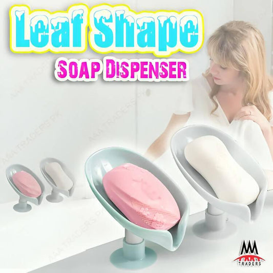 Bar Soap Holder, Soap Dishes Sponge Container with Suction Cup Leaf Shape Self Draining for Bathroom Kitchen Sink,Leaf Shape Soap Box Drain Soap Holder Box Bathroom Shower Soap Holder sponge Storage Tray Creative Storage Box Bathroom Supplies Gadge